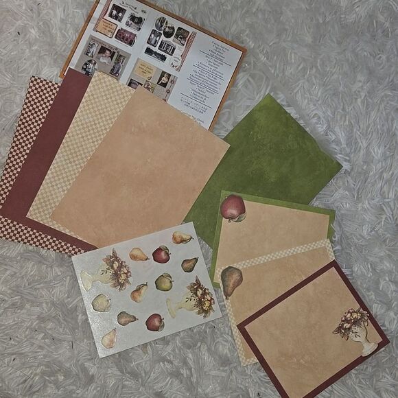 VINTAGE CREATIVE MEMORIES COUNTRY ORCHARD PHOTO MATS & STICKERS  RETIRED green - Picture 2 of 16